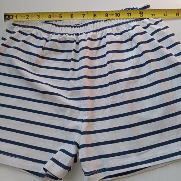 Zara Girls' Mid Rise Blue White Striped Shorts, Coastal Style, NWOT Size 11 - 12 - Picture 3 of 8